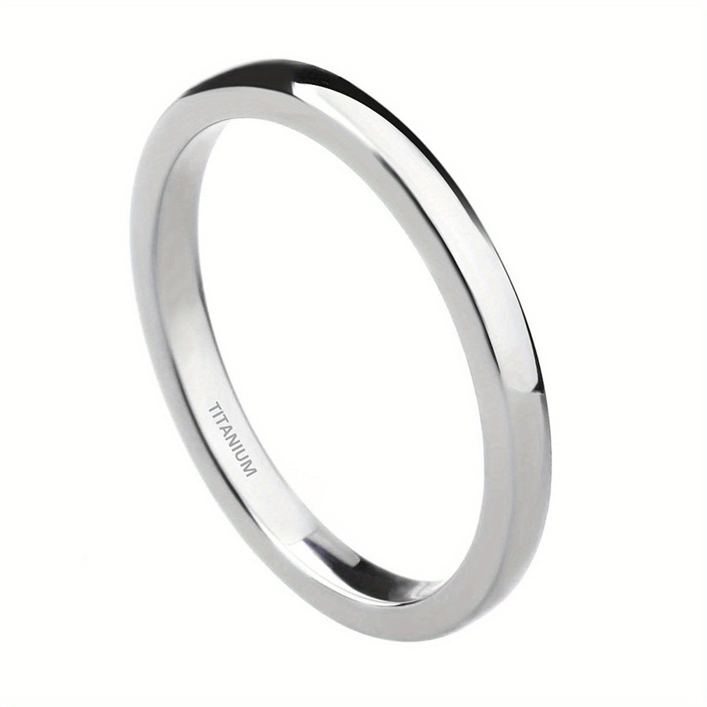 1pc 2mm Pure Titanium Rings, Wedding Rings High Polished Rings