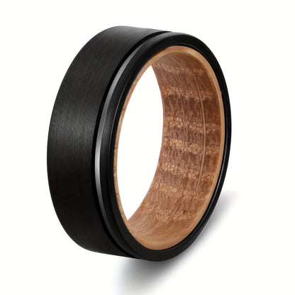 1Pc Tungsten Rings For Men Womens 8mm Black Fashion Promise Wedding Band Carbide Inner Hole