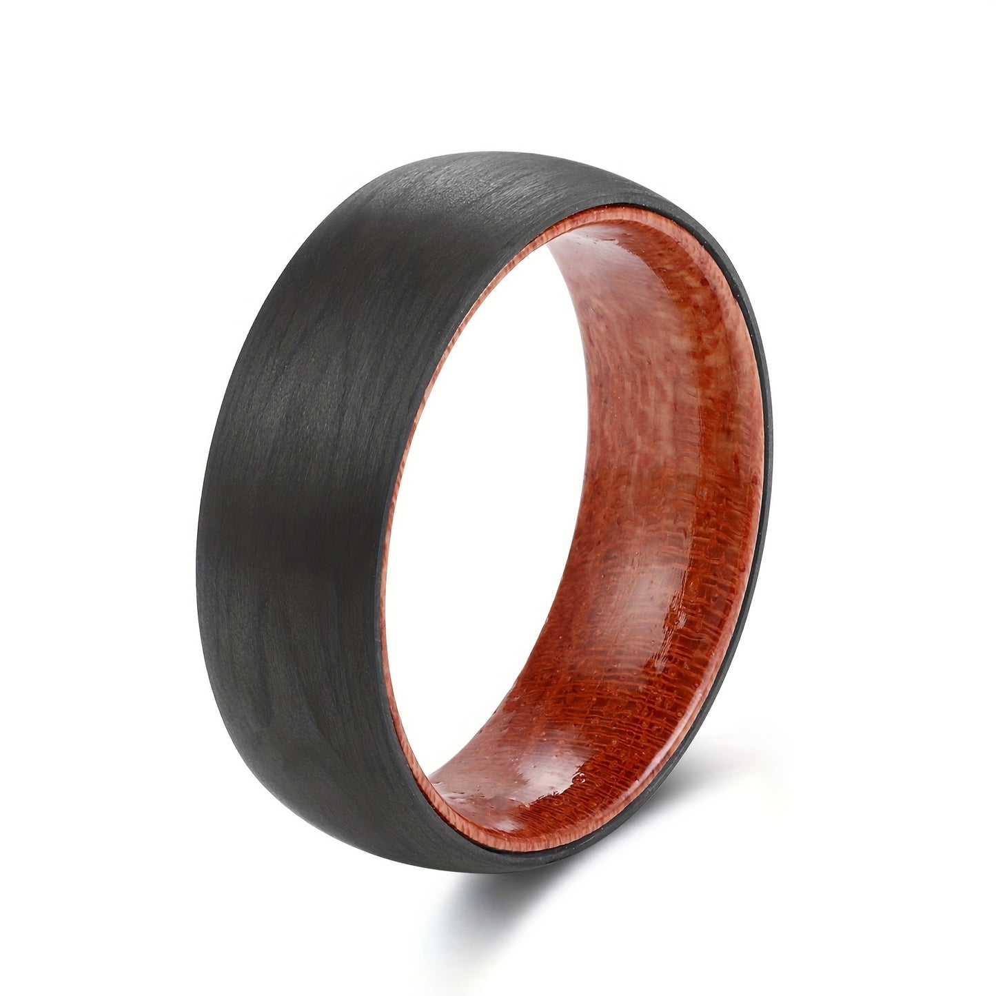 1Pc Black Carbon Fiber Fashion Jewelry Ring