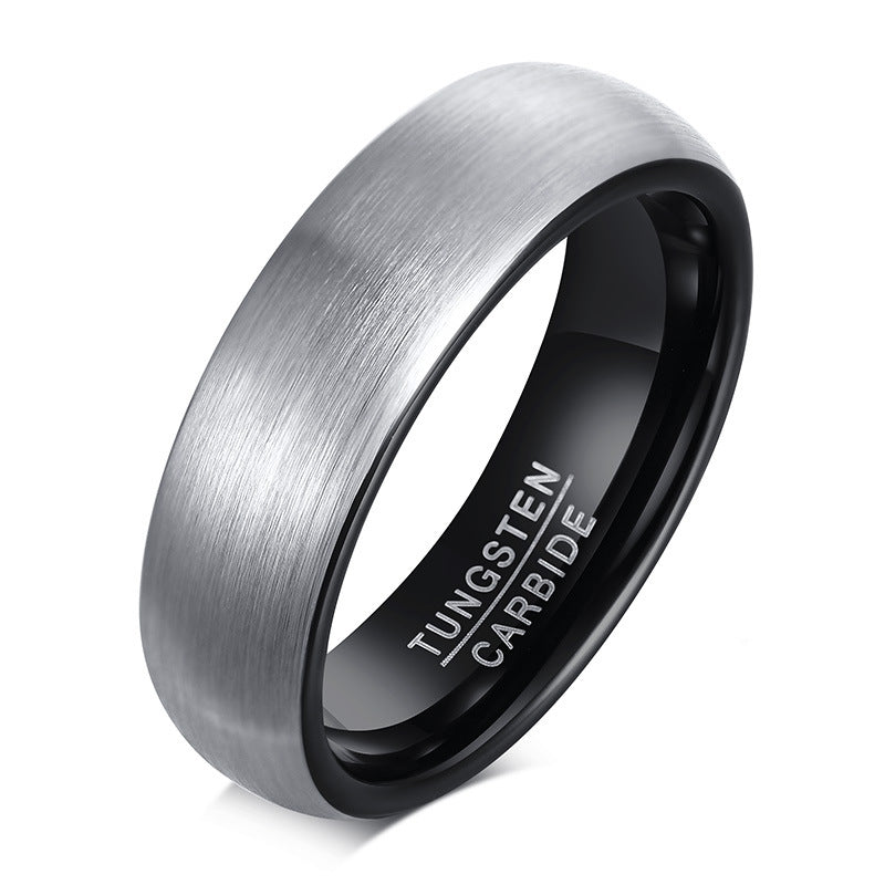 1pc Tungsten Carbide Engagement Ring for Men, 6mm Beveled Edges, Fashion Style Single Band