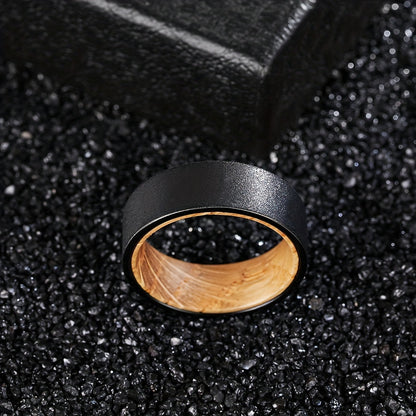 1Pc Tungsten Rings For Men Womens 8mm Black Fashion Promise Wedding Band Carbide Inner Hole