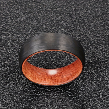 1Pc Black Carbon Fiber Fashion Jewelry Ring