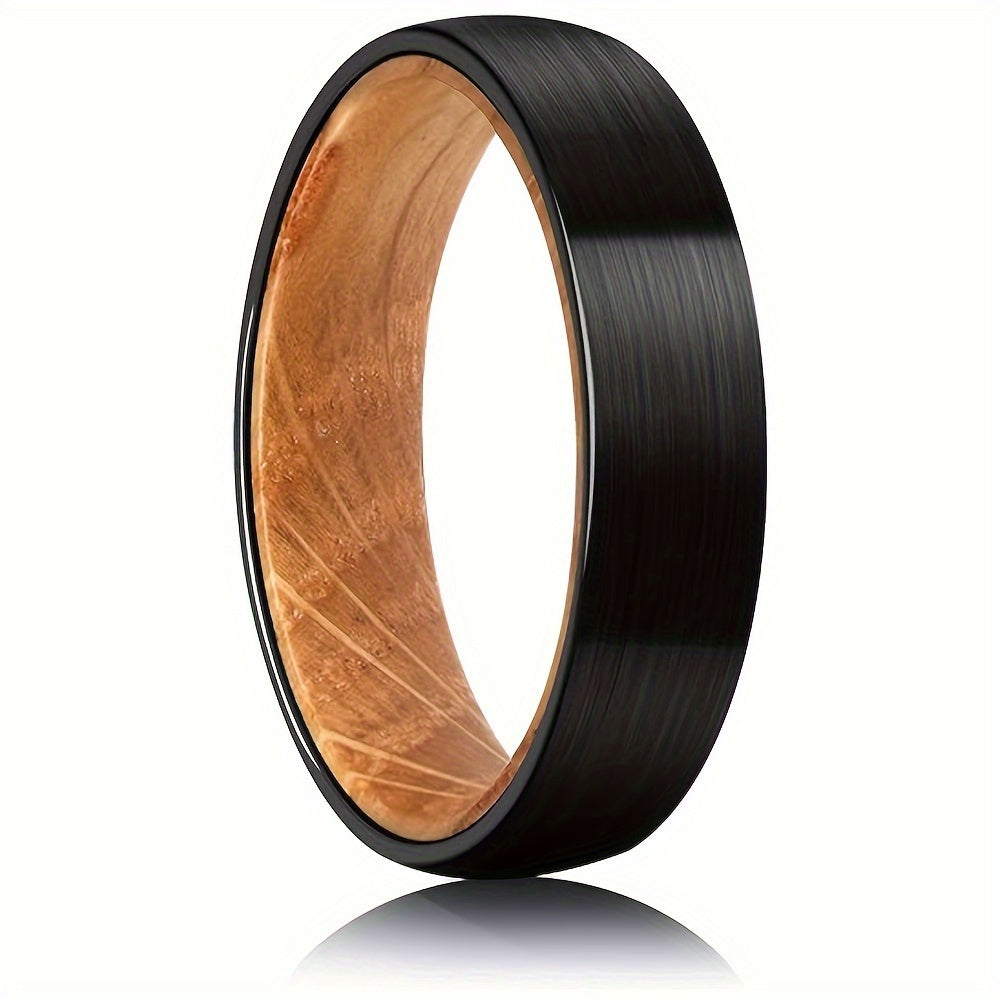 1Pc Tungsten Rings For Men Womens 8mm Black Fashion Promise Wedding Band Carbide Inner Hole